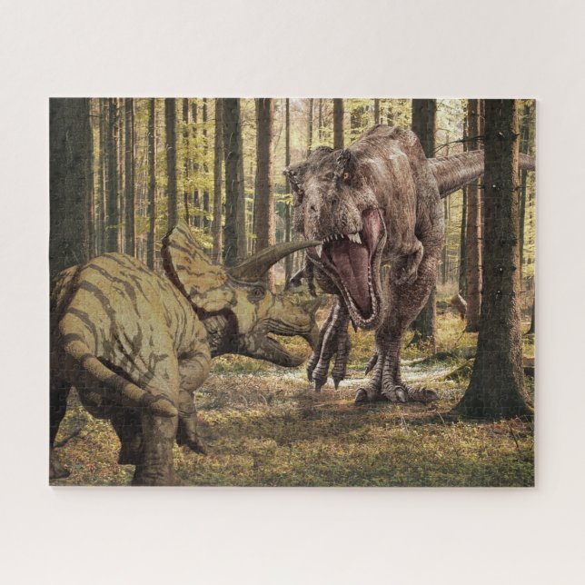 Dinosaur Tyrannosaurus Triceratops   Jigsaw Puzzle (Horizontal)