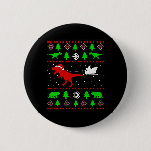 Dinosaur Ugly Christmas For Adults Kids 2 Inch Round Button