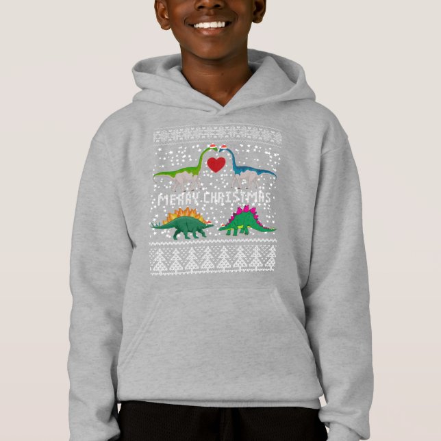 Dinosaur Ugly Christmas Sweater Funny Xmas Gift (Front)