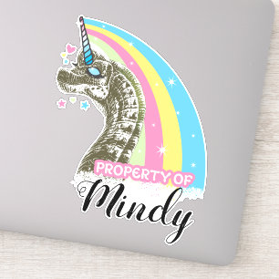 dinosaur unicorn rainbow dreams believe stickers