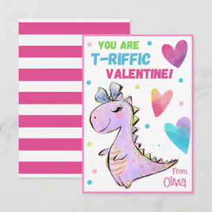 Dinosaur Valentine Card for Kids You Are T-Riffic 