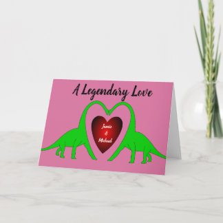 Dinosaur Valentine Love Card to Personalize