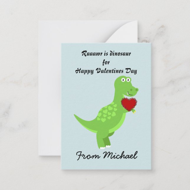Dinosaur Valentines Cartes de Jour à distribuer au (Devant)