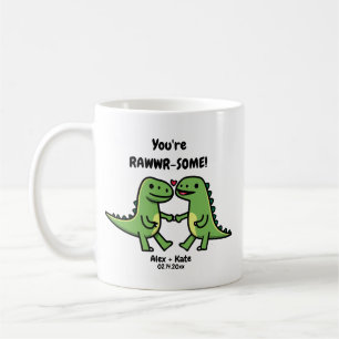 Dinosaur valentines   coffee mug