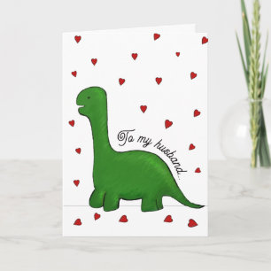 Dinosaur Valentine's Day husband Card