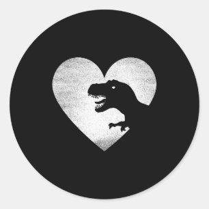 Dinosaur Valentines Trex Love Dinosaurs Distress Classic Round Sticker