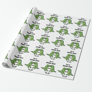 Dinosaur Valentines Wrapping Paper
