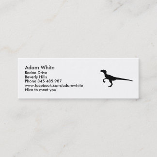 Dinosaur velociraptor mini business card