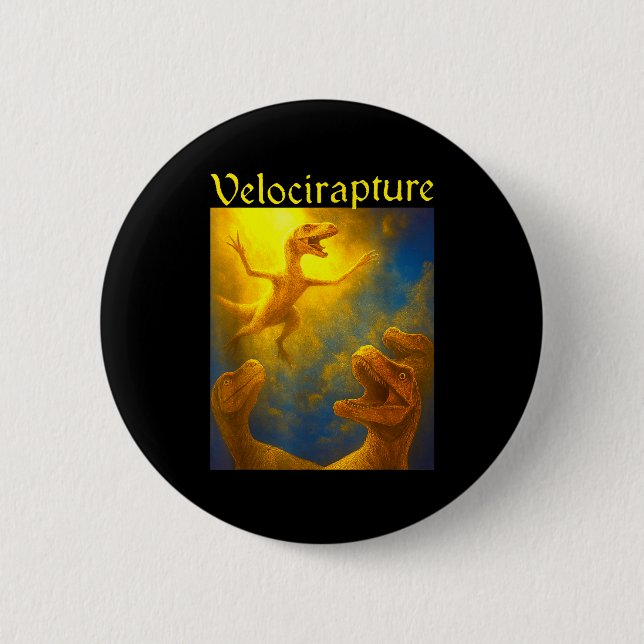 Dinosaur Velocirapture  2 Inch Round Button (Front)