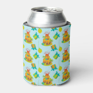Dinosaur Volcano Birthday Cake Dino Eggs Balloons Can Cooler