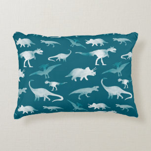 Dinosaur Watercolor: Textile Pattern Accent Pillow
