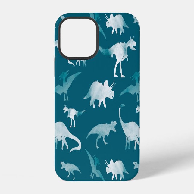 Dinosaur Watercolor: Textile Pattern iPhone Case (Back)