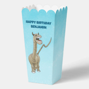 Dinosaur with a birthday greeting favor box