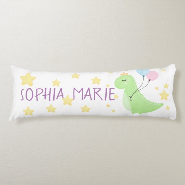 Dinosaur with Balloons  Body Pillow (Front)
