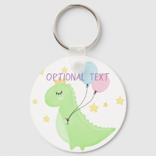 Dinosaur with Balloons Keychain