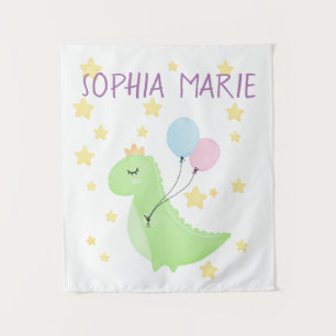 Dinosaur with Balloons Tapestry