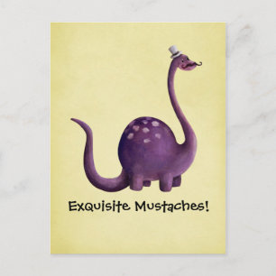 Dinosaur with Moustaches Postcard