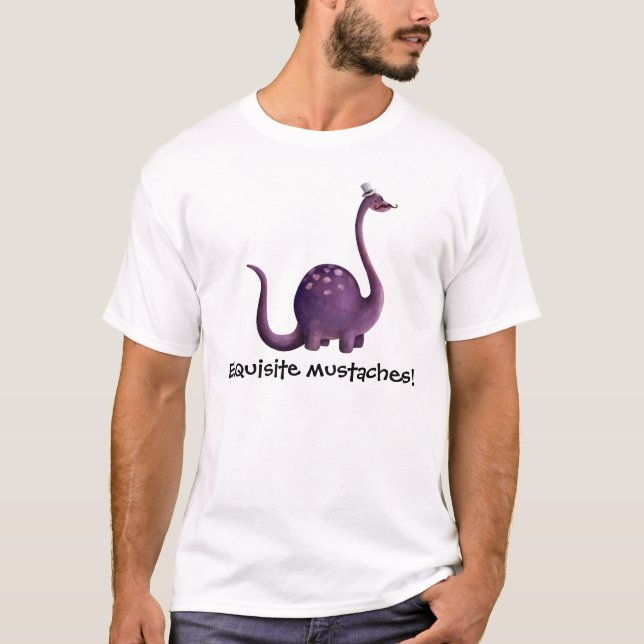 Dinosaur with Moustaches T-Shirt (Front)