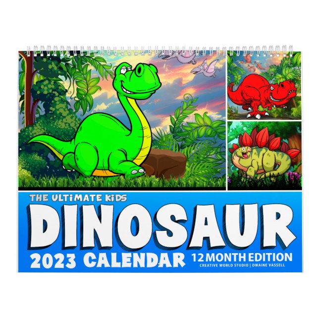 DINOSAUR WORLD CALENDAR 2023 : Calendrier pour enf (Protection)