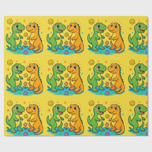 Dinosaur Wrapping Paper 🦖🎁 (Flat)