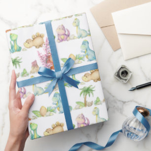 Dinosaur Wrapping Paper, Kids Dino Gift Wrap