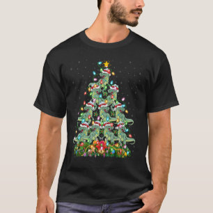 Dinosaur Xmas Lights Santa Dinosaur Christmas Tr T-Shirt