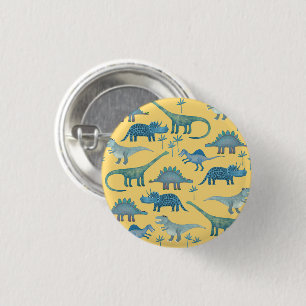 Dinosaur Yellow 1 Inch Round Button