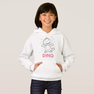 Dinosaure - Animal Croqué - Noir, Blanc & Rose