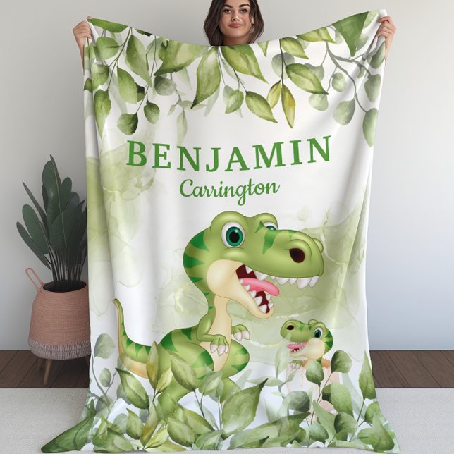 Dinosaure avec couverture Feuille pour enfants pou (Dinosaur with Leaves Kid’s Blanket for Boys (L))