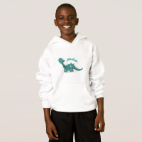 Dinosaure bleu qui appelle le sweat - shirt à capu