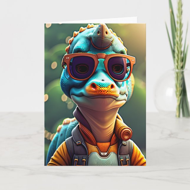 Dinosaure | Carte d'anniversaire (Devant)