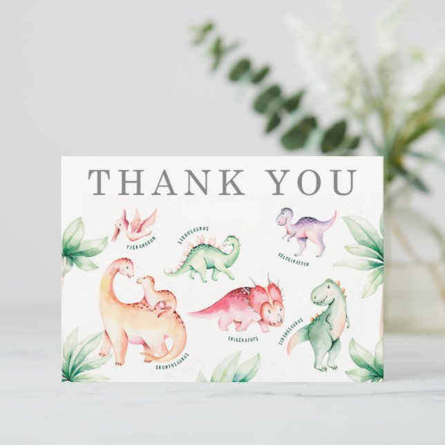 Dinosaure Carte de remerciements (Debout devant)