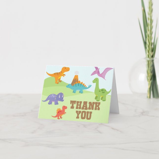 Dinosaure Carte de remerciements (Devant)