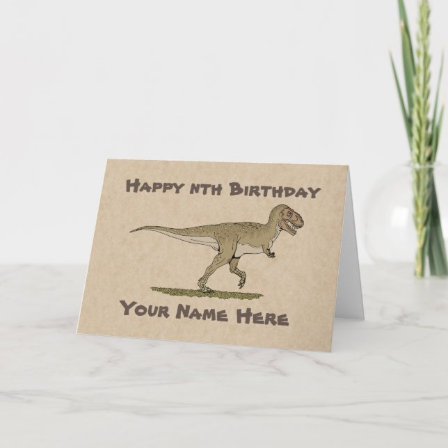 Dinosaure crétacé Tyrannosaurus Carte d'anniversai (Devant)
