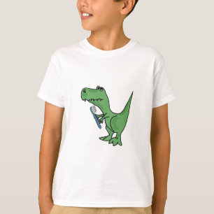 Dinosaure de T-Rex d'ANNONCE avec un T-shirt de