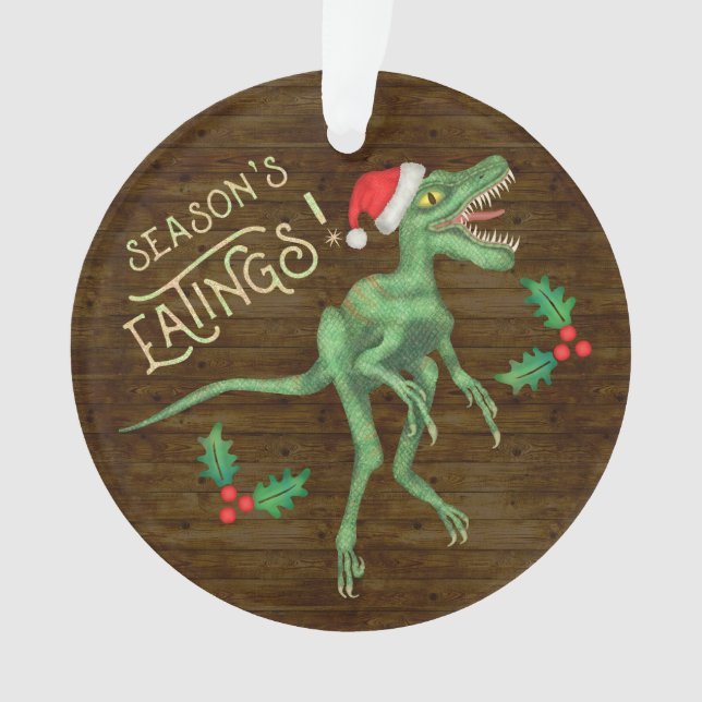 Dinosaure drôle Eatings de Velociraptor de Noël (devant)