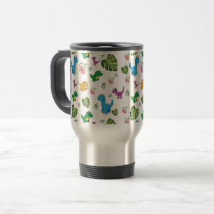Dinosaure drôle, Mug de voyage feuille