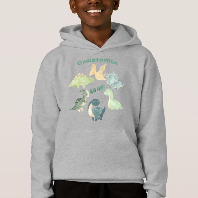 Dinosaure Gris gris-rôti pour enfant personnalisé (Devant)