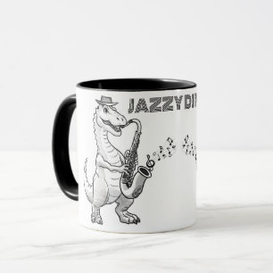 Dinosaure jouer saxophone Mug