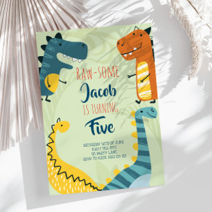 Dinosaure mignon Invitation Anniversaire