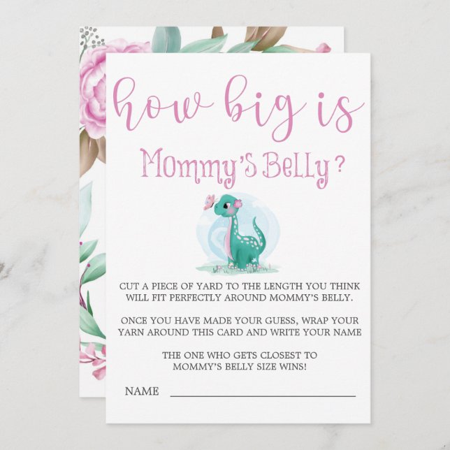 Dinosaure mignon : la taille des Invitations du ve (Devant / Derrière)