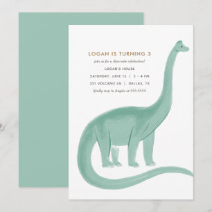 Dinosaure minimum Invitation fête d'anniversaire