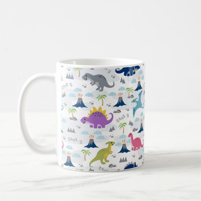 Dinosaure Mug - Dinosaures colorés mignons (Gauche)