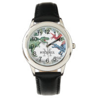 Dinosaure pour enfants personnalisées Montre Nom