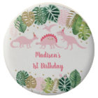 Dinosaure rose et or Safari Anniversaire