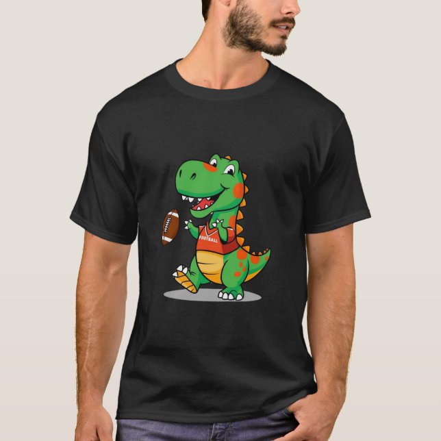 Dinosaure souriant Jouer T-shirt de football pour  (Devant)