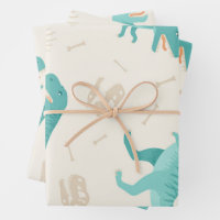 Dinosaure Thème Enveloppement Feuilles Papier
