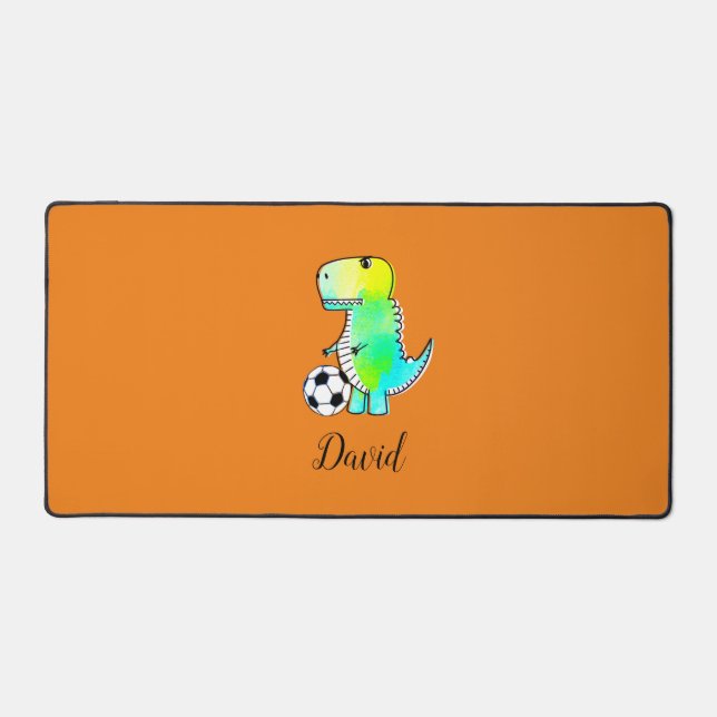 Dinosaure Vert Aquarelle Avec Nom Personnalisé (Recto)