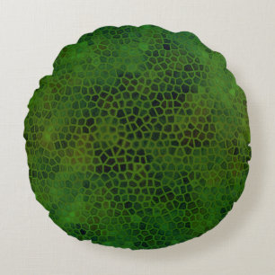 Dinosaure Vert Cacher Coussin Rond