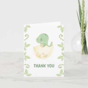Dinosaure Vert Carte de remerciements neutre genre